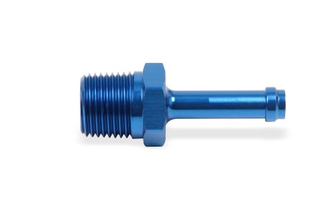 Earl's Performance Hose Barb to Pipe Thread Adapters 984004ERL Fitting, Adapter, NPT Barb, Straight, Aluminum, Blue Anodized, 1/8 in. NPT, 1/4 in. Barb, Each