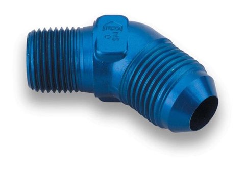 Earl's Performance AN to NPT Adapter Fittings 982310ERL Fitting, Adapter, NPT, 45 Degree, Aluminum, Blue Anodized, -10 AN, 1/2 in. NPT, Each