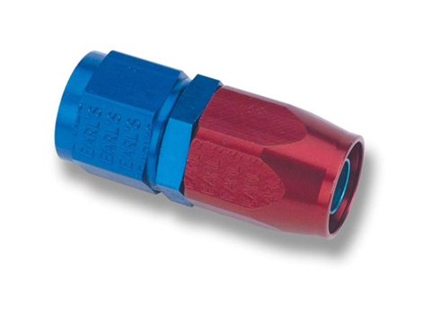 Earl's Performance Swivel-Seal Hose Ends 800112ERL Fitting, End, Swivel-Seal, Straight, -12 AN to Female -12 AN, Aluminum, Red/Blue, Each