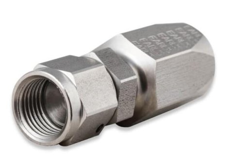 Earl's Performance Power Steering Hose Ends SS130106ERL Fitting, End, Steering, Straight, -6 AN to -6 AN Female Thread, Stainless Steel, Natural, Each