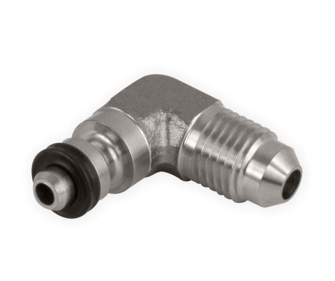 Earl's Performance Clutch Adapter Fittings LS641002ERL Quick Disconnect, Fitting, Early Model Style, GM, Jeep, Mopar, Male -4 AN, 90 Degree, Stainless, Natural, Each
