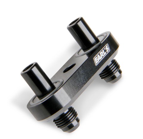 Earl's Performance Transmission Cooler Line Adapters 1128ERL Adapter, Billet Aluminum, Black Anodized, 6AN, 6L80, 6L90, 8L90E, Each