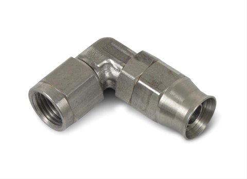 Earl's Performance Speed-Seal Hose Ends 609094ERL Fitting, End, Speed-Seal, 90 Degree, -4 AN Hose, -4 AN Female, Stainless Steel, Natural, Each
