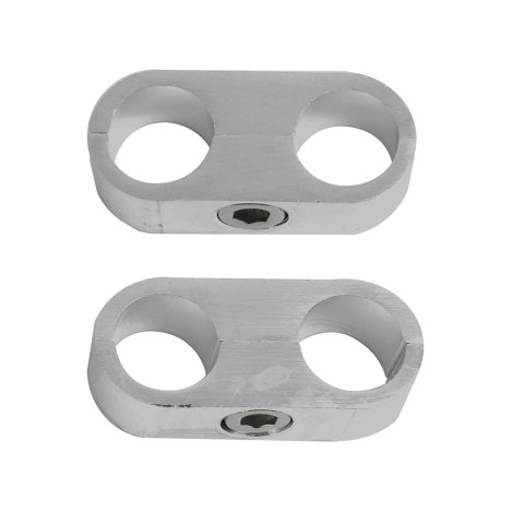 Earl's Performance Hose and Tubing Clamps 167209ERL Clamps, Separator, Two 9/16 in. Diameter Holes, Natural, Aluminum, Pair