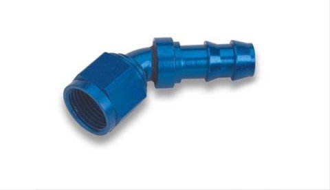 Earl's Performance Super Stock Hose Ends 704613ERL Fitting, End, Stock, 45 Degree, -12 AN to Female -12 AN, Aluminum, Blue, Each