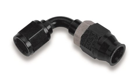 Earl's Performance Speed-Seal Hose Ends AT609238ERL End, Speed Seal, 90 Degree, -8 AN Female Threads, Aluminum, Black Anodized, Each