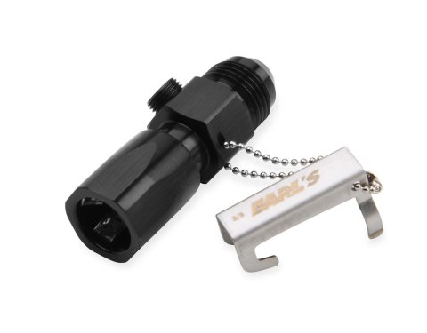 Earl's Performance Quick-Connect Fuel Rail Adapter Fittings AT992086ERL Fitting, Coupler, Straight, Aluminum, Black Anodized, -8 AN Male Threads, 3/8 in. Female Quick-connect, Each