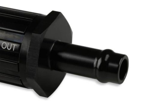 Earl's Performance Vapor Guard 10 Microns Fuel Filter with 0.313 in. Inlet Size 731155ERL Filter, Guard, Inline, 5/16 Inlet, Hose Barb, 5/16 Outlet, Hose Barb, Aluminum, Black, 2.56 Overall Length, Each