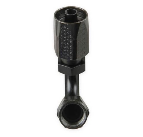 Earl's Performance Power Steering Hose Ends 151206ERL End, Steering, 120 Degree, -6 AN to -6 AN Female Thread, Steel, Black Chomate, Each
