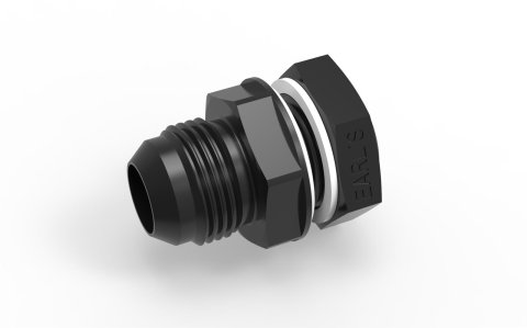 Earl's Performance Bulkhead Adapter Fittings AT983812ERL Fitting, Fuel Cell, Male Bulkhead, -12 AN, Straight, Aluminum, Black Anodized, Each