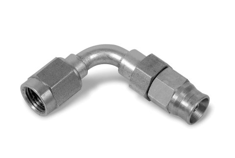 Earl's Performance Speed-Seal Hose Ends 609206ERL Fitting, End, Speed-Seal, 90 Degree, -6 AN Hose, -6 AN Female, Steel, Zinc Plated, Each