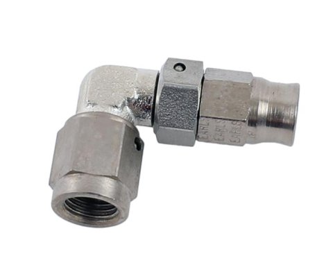 Earl's Performance Speed-Seal Hose Ends 609003ERL Fitting, End, Speed-Seal, 90 Degree, -3 AN Hose, -3 AN Female, Steel, Zinc Plated, Each