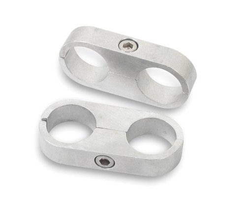 Earl's Performance Hose and Tubing Clamps 167205ERL Clamps, Separator, Two 5/16 in. Diameter Holes, Natural, Aluminum, Set of 3