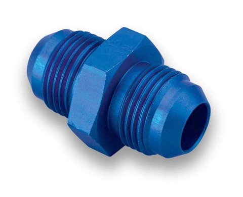 Earl's Performance Couplers 981508ERL Fitting, Coupler, Union, AN to AN, Straight, Aluminum, Blue Anodized, -8 AN, -8 AN, Each