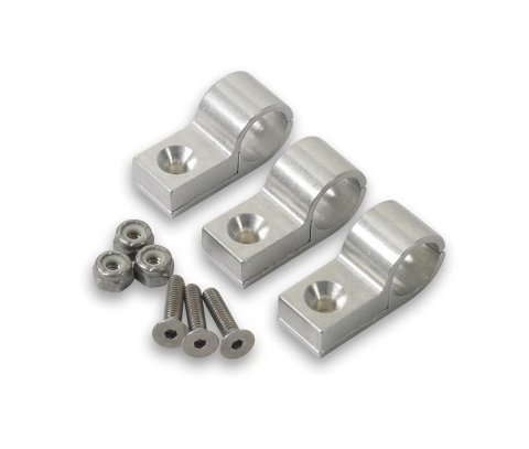 Earl's Performance Line Clamps 170209ERL Hose Clamps, Hose and Tubing Clamps, 9/16 in. Diameter Hole, Polished Aluminum, Set of 3