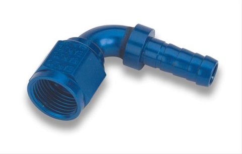 Earl's Performance Auto-Mate Hose Ends 709110ERL Fitting, End, Auto-Mate, 90 Degree, -10 AN to Female -10 AN, Aluminum, Red/Blue Anodized, Each