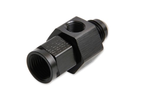 Earl's Performance Pressure Gauge Adapters AT100199ERL Fitting, Adapter, Straight, Aluminum, Black, -6 AN Male, -6 AN Female, 1/8 in. NPT Female, Each