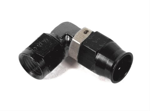 Earl's Performance Speed-Seal Hose Ends AT609036ERL End, Speed Seal, 90 Degree, -6 AN Female Threads, Aluminum, Black Anodized, Each