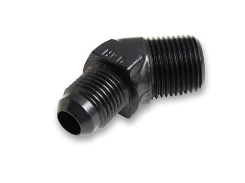 Earl's Performance AN to NPT Adapter Fittings AT982303ERL Fitting, Adapter, NPT, 45 Degree, Aluminum, Black Anodized, -3 AN, 1/8 in. NPT, Each