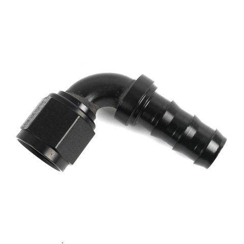 Earl's Performance Super Stock Hose Ends AT709111ERL Fitting, End, Stock, 90 Degree, Aluminum, Black Anodized, -10 AN Male, -10 AN Female, Each