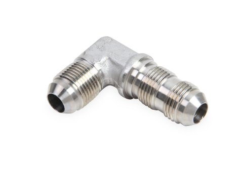 Earl's Performance Bulkhead Adapter Fittings SS983304ERL Fittings, Adapter, 90 degree, -4 AN Male Threads, Stainless Steel, Natural, Each