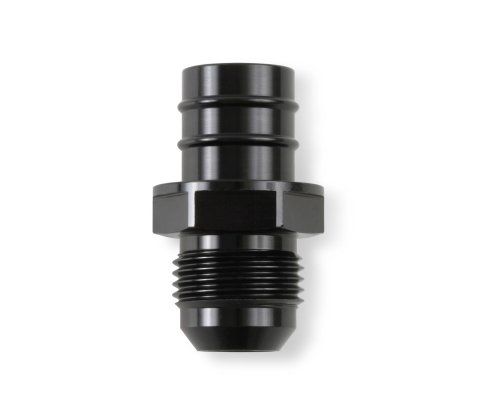 Earl's Performance PCV Fittings for GM LS LS0039ERL Valve Cover Breather Components, Fitting Adapter, Fits 0.750 in. Hole, -10 AN Male Threads, Aluminum, Black Anodized, Each