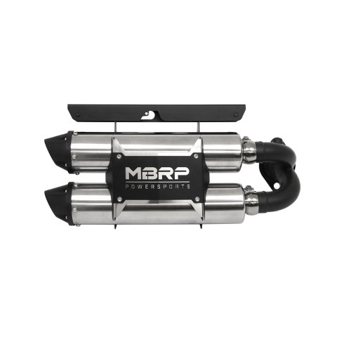 MBRP PowerTech4 Dual Slip-On 304 Stainless Steel Inch Muffler AT-9522PT Mufflers, PowerTech, Slip-On, Round, Steel, Polaris, Pair