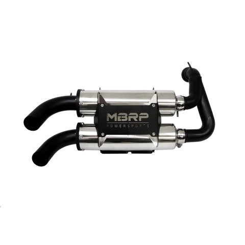 MBRP PowerTech4 Dual Slip-On 304 Stainless Steel Inch Muffler AT-9520PT Mufflers, PowerTech, Slip-On, Round, Steel, Polaris, Pair