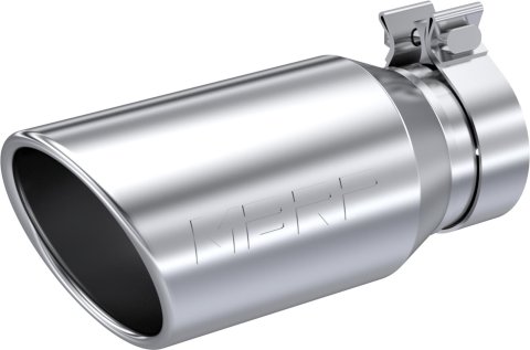 MBRP Performance Exhaust Tips T5196 T304 Stainless Steel, 4.5" OD, 3.2" Inlet ID, 10" Length, Single Walled, Angled Cut Rolled End