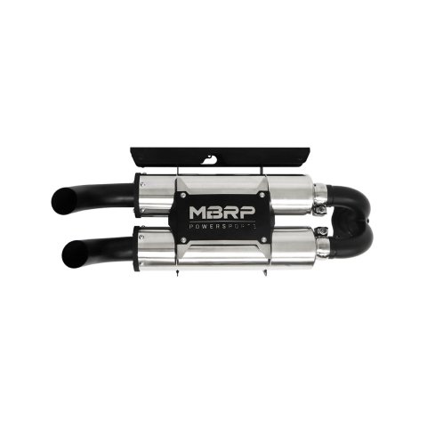 MBRP PowerTech4 Dual Slip-On 304 Stainless Steel Inch Muffler AT-9518PT Mufflers, Sport Series, Slip-On, Round, Steel, Polaris, Pair