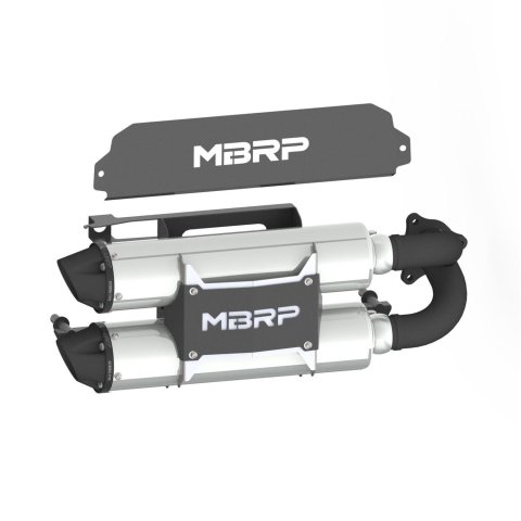 MBRP PowerTech4 Dual Slip-On 304 Stainless Steel Inch Muffler AT-9524PT Mufflers, PowerTech 4, Slip-On, Round, Steel, Polaris, Pair