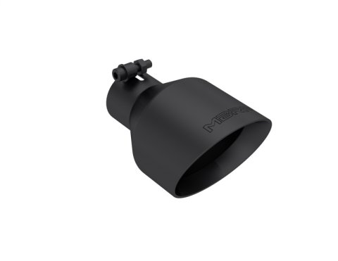 MBRP Performance Exhaust Tips T5203BLK Tail Pipe Tip, Black-Coated Tip 2.5" ID, 5" OD Out, 8" Length, Angle Cut, Dual Wall, Universal Universal