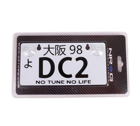 NRG JDM Mini Aluminum License Plates MP-001-DC2 Alliminum Plate - Style - Universal Suction-cup Fit - DC2