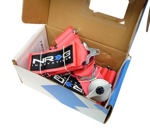 NRG Seat Belt 5-Point Harness SBH-R6PC PK Harness, Complete, 5-Point, Camlock, Pink, 3 in., Individual Shoulders, Pull Down, Bolt-In, Floor Mount, Each