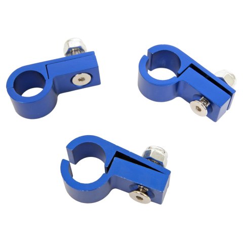 Russell Tubing Clamps 654262 Hose and Line Mounting Clamps, 1 Hose Capacity, Aluminum, Blue Anodized, 0.500 in. Hose O.D., for 1/2 in. Steel or Aluminum Tubing, Set of 3