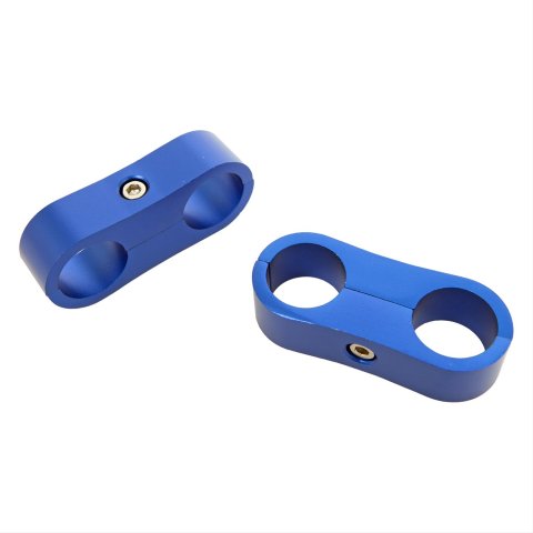 Russell AN Hose Separators 654312 and Line Mounting Clamps, Separators, 2 Capacity, Aluminum, Blue Anodized, 0.688 in. O.D., for -8 Braided Hose, Pair