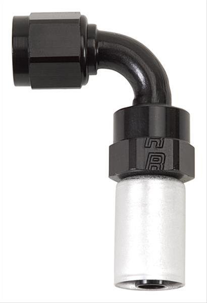 Russell ProClassic Crimp Hose Ends 610488 Fitting, End, Full Flow, On, 90 Degree, -6 AN to Female -6 AN, 360 Degree Swivel, Aluminum, Black/Clear, Set 25