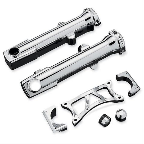 Kuryakyn Fork Skins 7202 Skins, Steel, Chrome, Harley-Davidson®, Pair