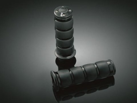 Kuryakyn ISO Grips 6341 Grips, ISO, 125mm Length, Aluminum, Black, Twist Throttle Compatible, 7/8 in. Bar Diameter, Pair
