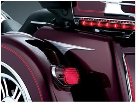 Kuryakyn Side Body Accents 7274 Accents, ABS Plastic, Chrome, 3M VHB Adhesive, Harley-Davidson® Trike, Pair