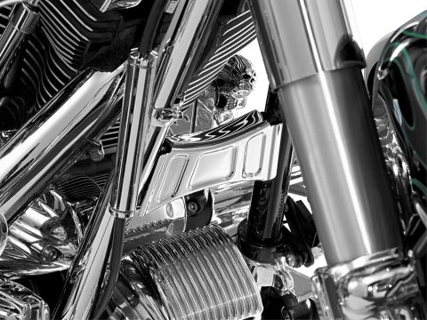 Kuryakyn Down-Tube Crossbrace Covers 7774 Downtube Cover, Steel, Chrome, Adhesive, Kit
