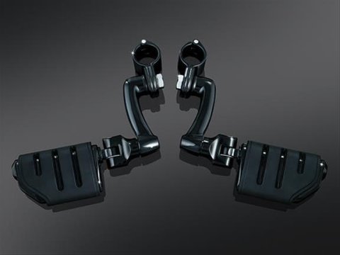 Kuryakyn Longhorn Offset Highway Pegs 7599 Foot Pegs, Pegs, Trident Dually Style, Steel, Black Powdercoated, Pair