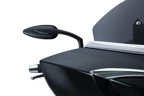 Kuryakyn Teardrop Mirrors 1708 Mirrors, Teardrop, Custom, Convex, Manual, Aluminum, Satin Black, 5.000 in. Width, 2 in. Height, Pair