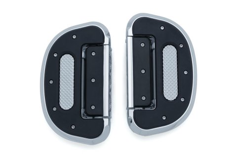 Kuryakyn Heavy Industry Folding Boards 7045 Floorboards, Industry, Folding, Aluminum, Chrome, Driver/Passenger/Highway Bar Location, Pair
