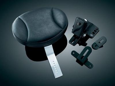 Kuryakyn Plug-In Driver Backrests 1670 Back Rest, Plug-In, Driver, Steel, Chrome, Back Rest Pad, Harley-Davidson®, Kit