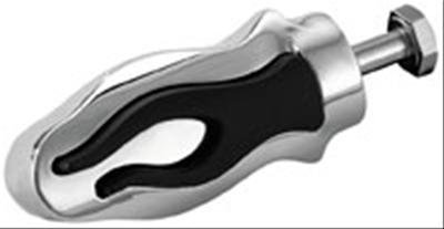 Kuryakyn Flamin' Shift Pegs 4418 Pegs, Steel/Rubber, Chrome/Black, Hardware Included, Each