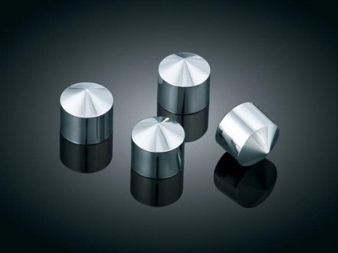 Kuryakyn Peaked Rocker Box Bolt Covers 8372 Dress-Up Caps, Bolt, Aluminum, Chrome, Harley-Davidson®, Set of 4