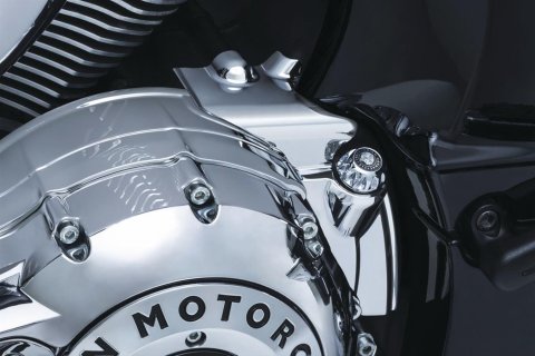 Kuryakyn Rear Oil Panel Accents 5644 Accent, Aluminum, Chrome, Indian, Each