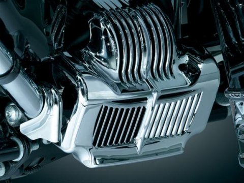 Kuryakyn Oil Cooler Covers 7784 Cover, Snap-in, ABS Plastic, Chrome, Harley-Davidson®, Each