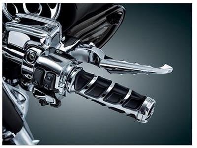 Kuryakyn Kinetic Grips 6352 Grips, Kinetic, Aluminum, Chrome, Twist Throttle Compatible, 7/8 in. Bar Diameter, Harley-Davidson®, Pair